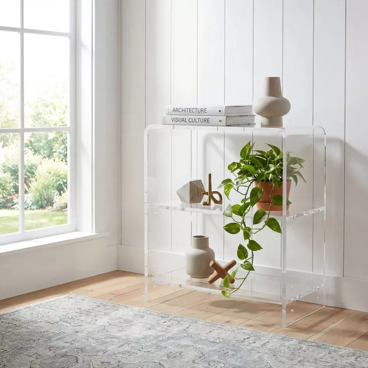 Crystal Clear Acrylic Bookcase
