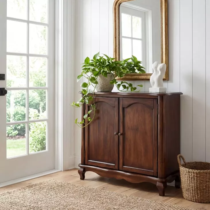 Leyden Medium Brown European Accent Cabinet