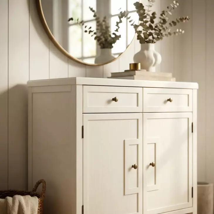 Imperial White Console Cabinet