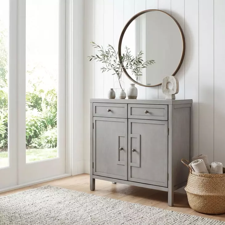 Imperial Gray Console Cabinet