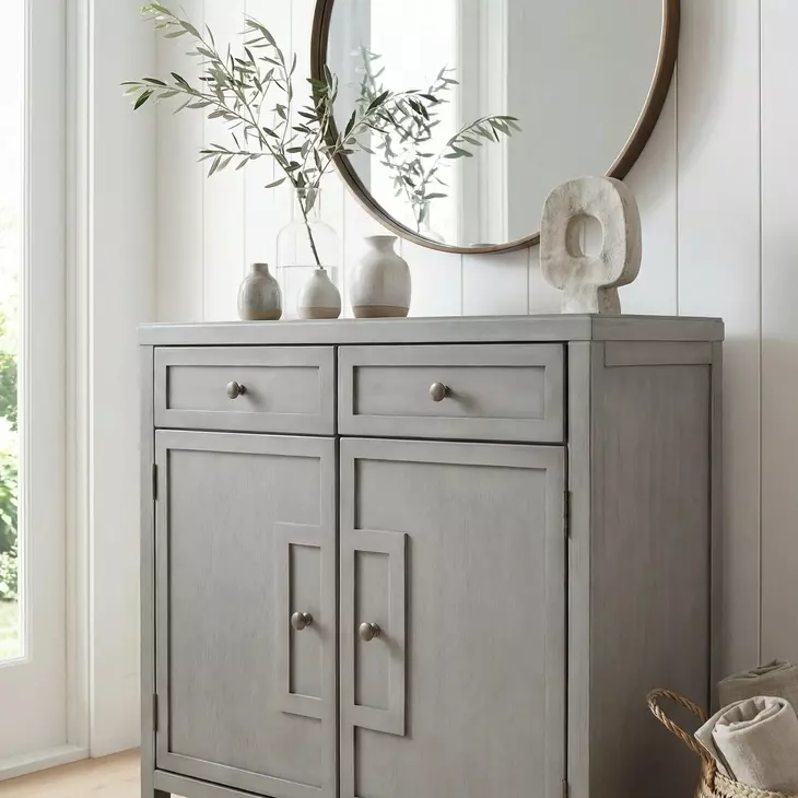 Imperial Gray Console Cabinet