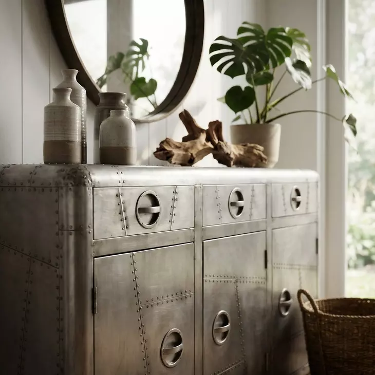 Midway Aviator Silver Console Cabinet From Home Gallery Stores