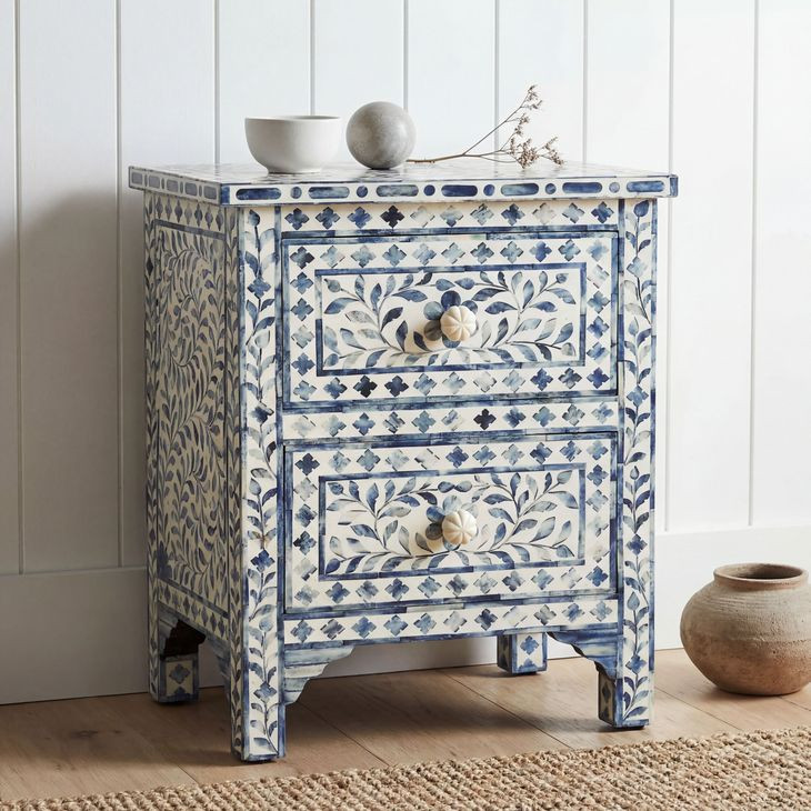 Bone Inlay Vivienne Blue Accent Chest