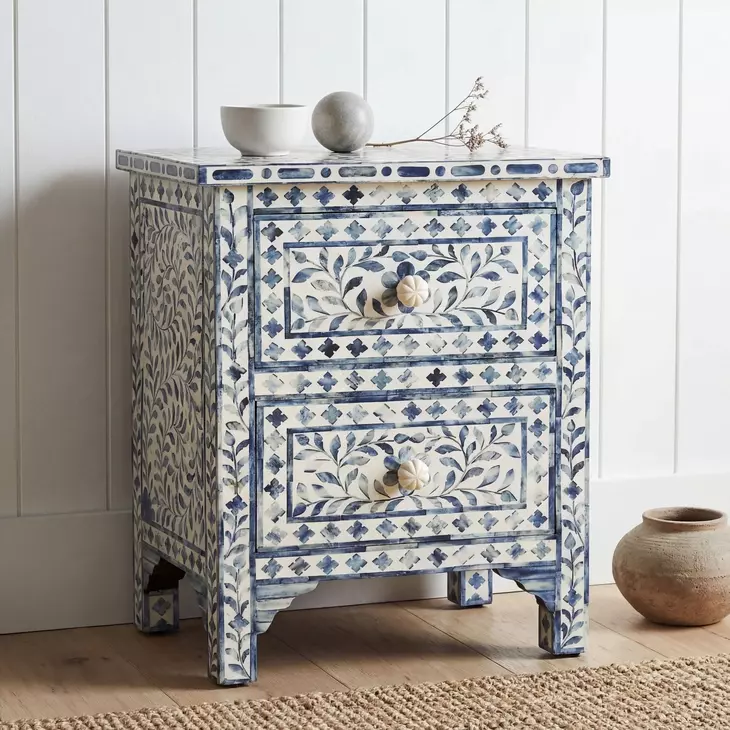 Bone Inlay Vivienne Blue Accent Chest