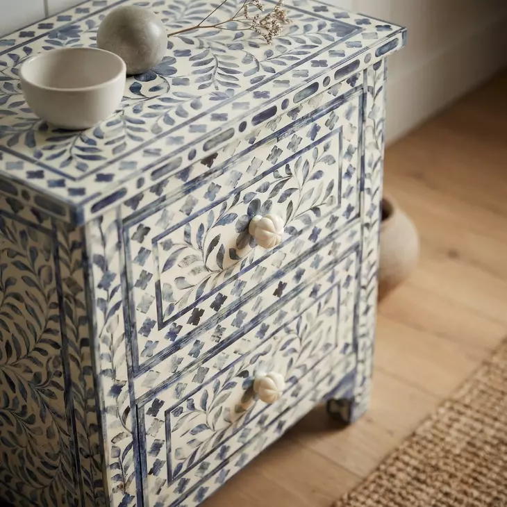 Bone Inlay Vivienne Blue Accent Chest