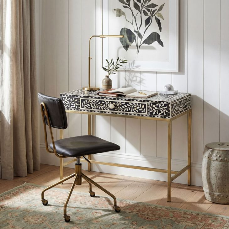 Perilla Black and White Bone Writing Desk
