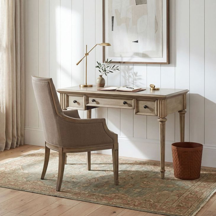 Edmund Antique Beige Writing Desk