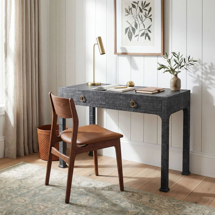 Chatham Charcoal Raffia Desk