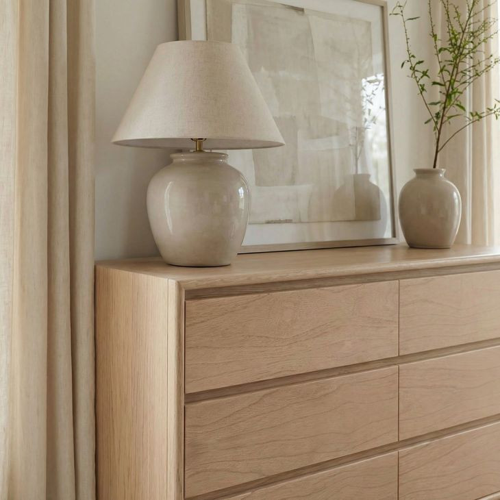 Halmstad Blonde Oak 6 Drawer Dresser