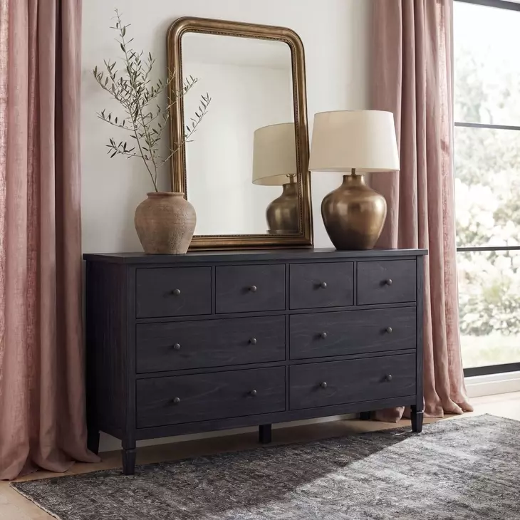 Flagstaff Black 8 Drawer Dresser