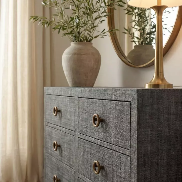 Chatham Charcoal Raffia Dresser