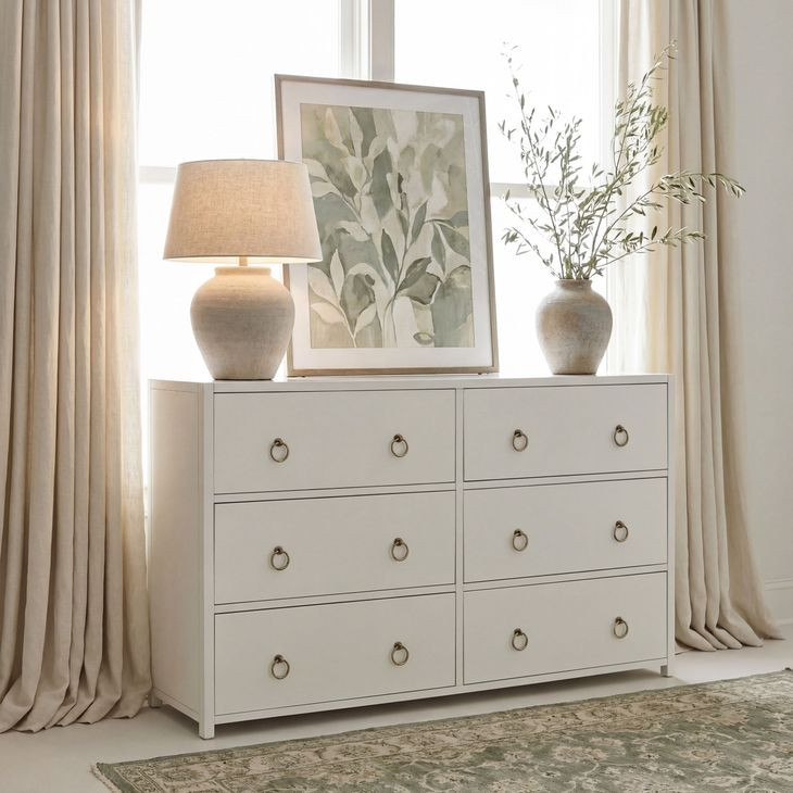 Lark White 6 Drawer Dresser From Butler | Coleman Furniture
