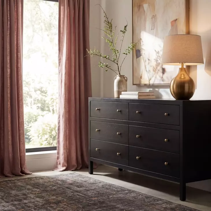 Nora Antique Coffee 6 Drawer Wide Dresser