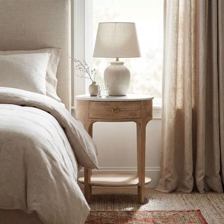 Ellen Natural 1 Drawer Nightstand