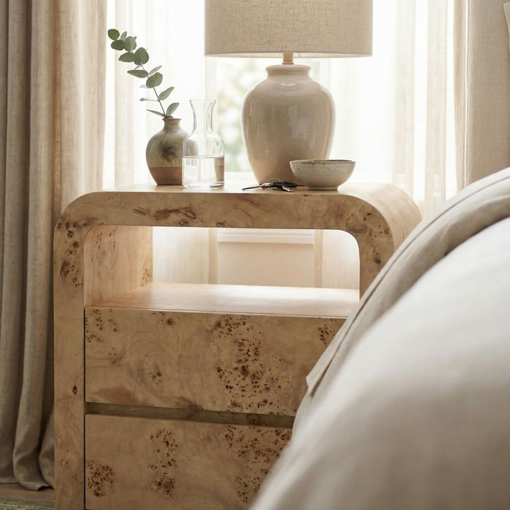 Cora Light Burl Nightstand