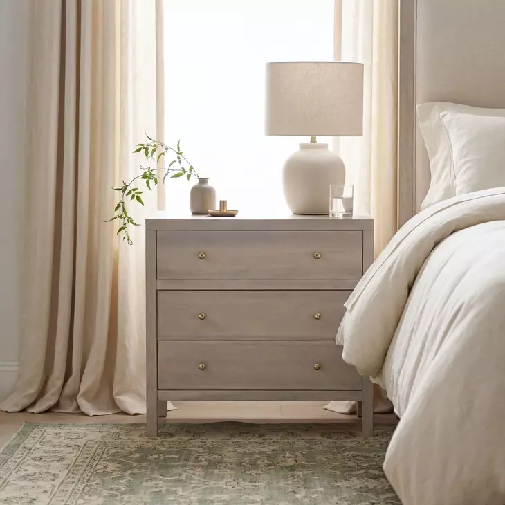 Nora Antique Taupe 3 Drawer Nightstand