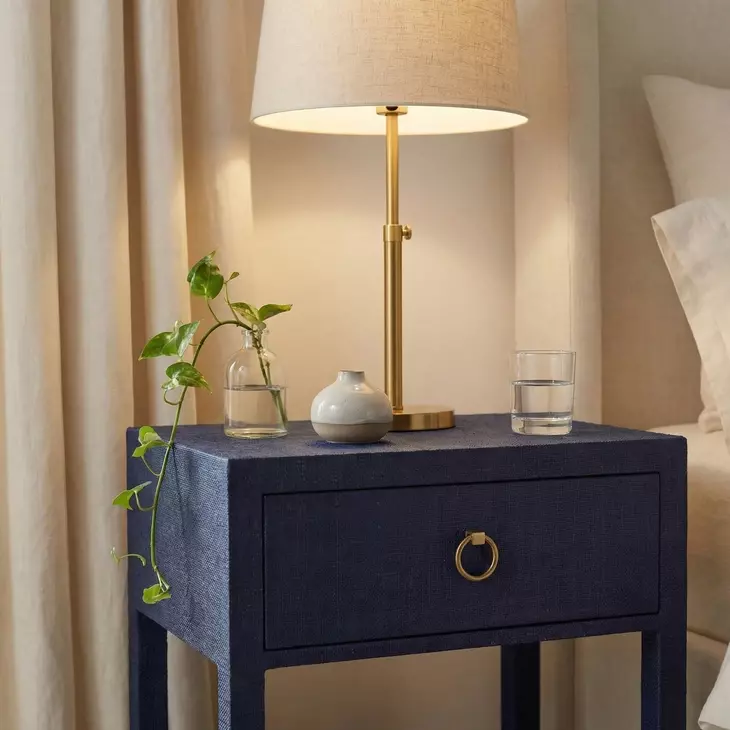 Bar Harbor Dark Navy Raffia Nightstand