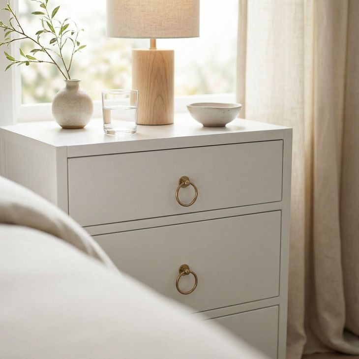 Lark White 3 Drawer 35" Nightstand