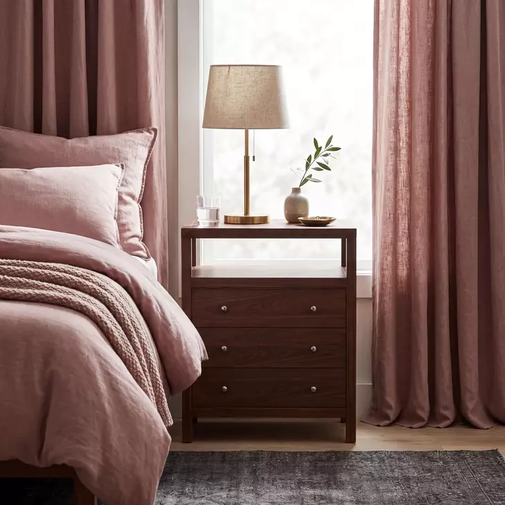 Nora Walnut 3 Drawer Tall Nightstand