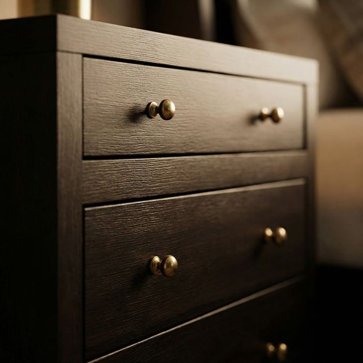 Nora Antique Coffee Rectangular 3 Drawer Nightstand