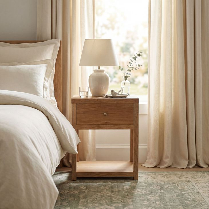 Nora Light Natural 1 Drawer Small Nightstand