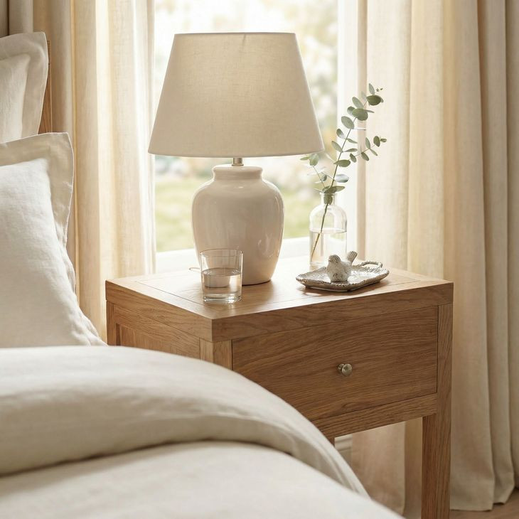 Nora Light Natural 1 Drawer Small Nightstand