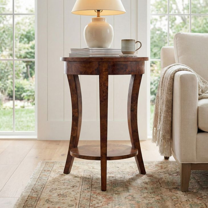 Holdin Traditional Burl Side Table