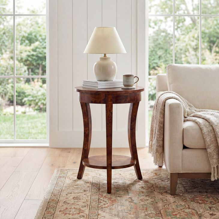 Holdin Traditional Burl Side Table