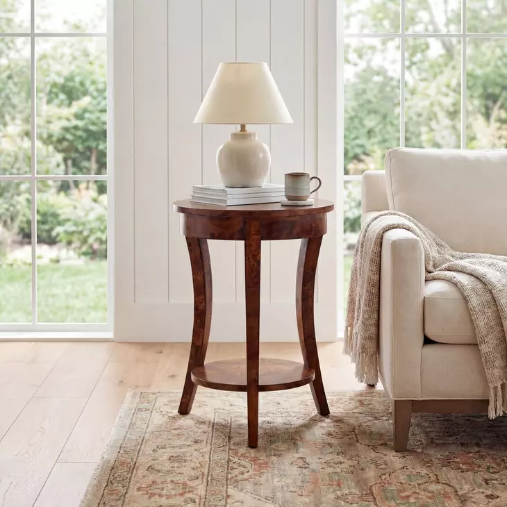 Holdin Traditional Burl Side Table