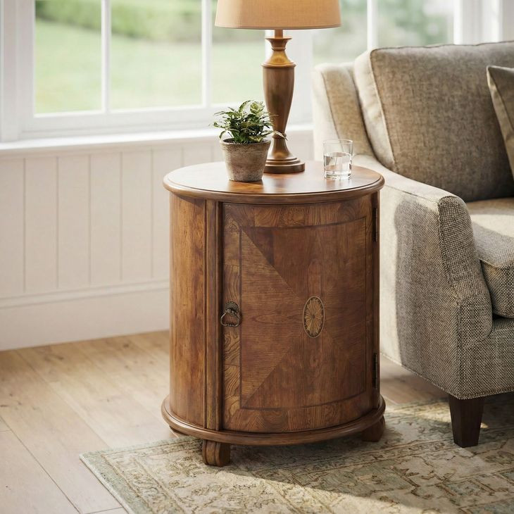 Lawrie Masterpiece Olive Ash Burl Drum Table