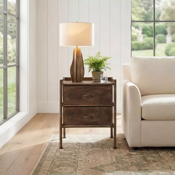 Cameron Bronze Industrial Chic Side Table