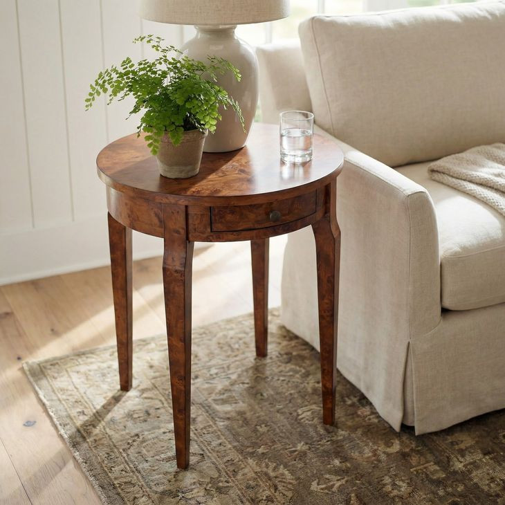 Archer Medium Burl Round Side Table