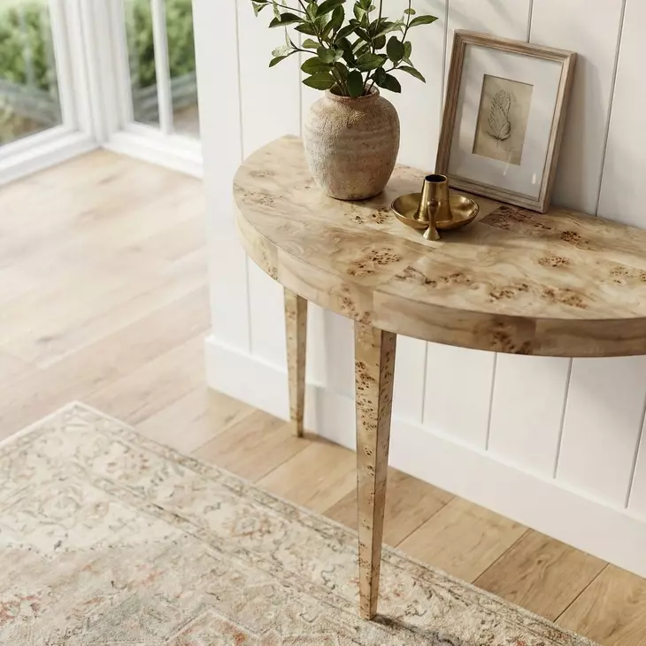 Ingrid Light Burl Console Table