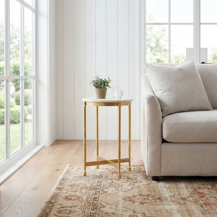 Butler Loft Claypool White Marble End Table