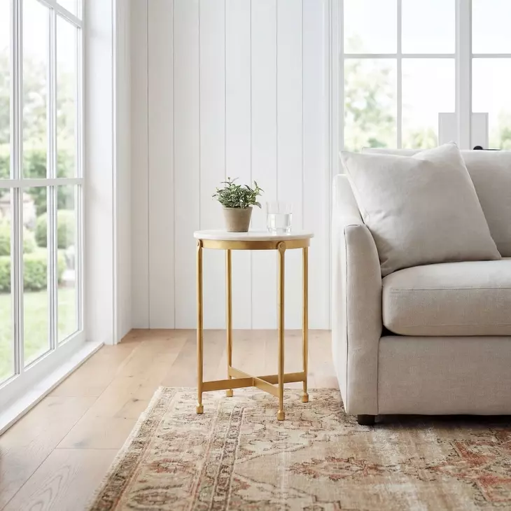 Butler Loft Claypool White Marble End Table