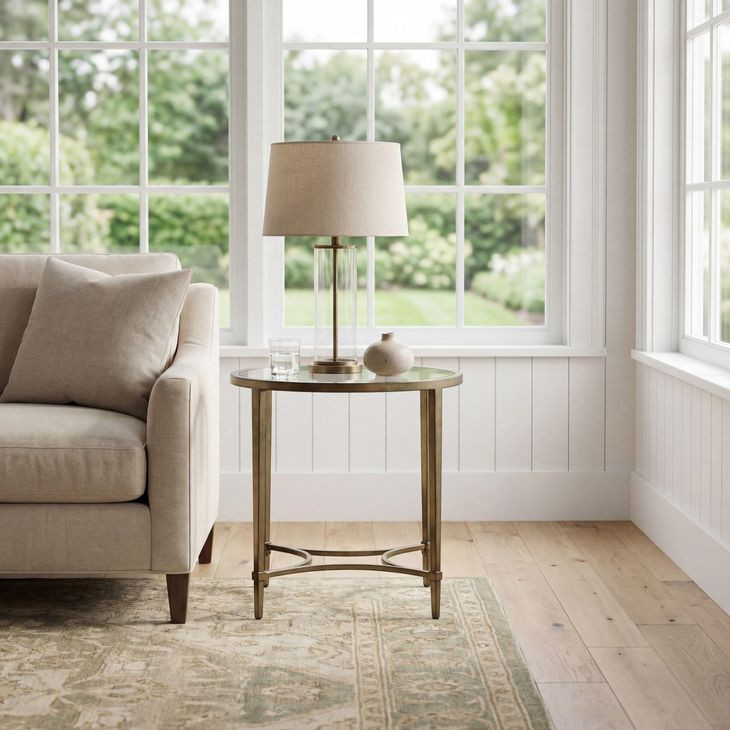 Monica Gold Oval End Table
