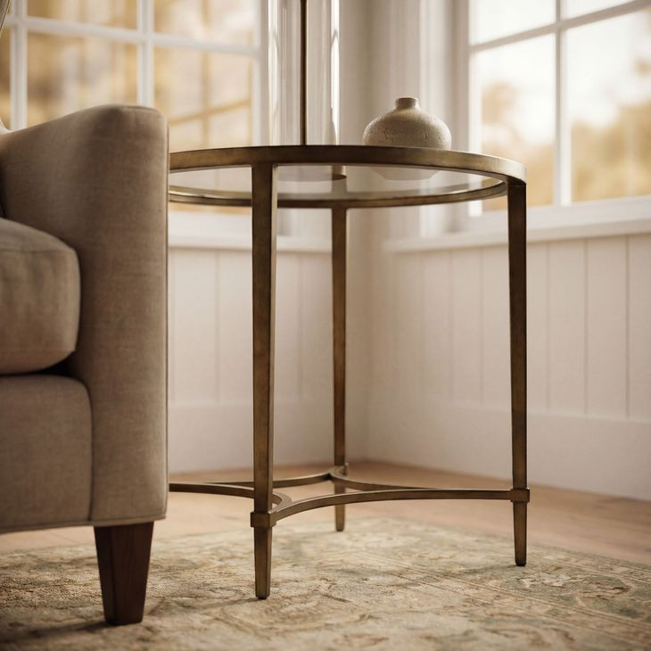 Monica Gold Oval End Table