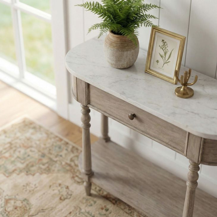 Danielle Sandalwood Beige Console Table