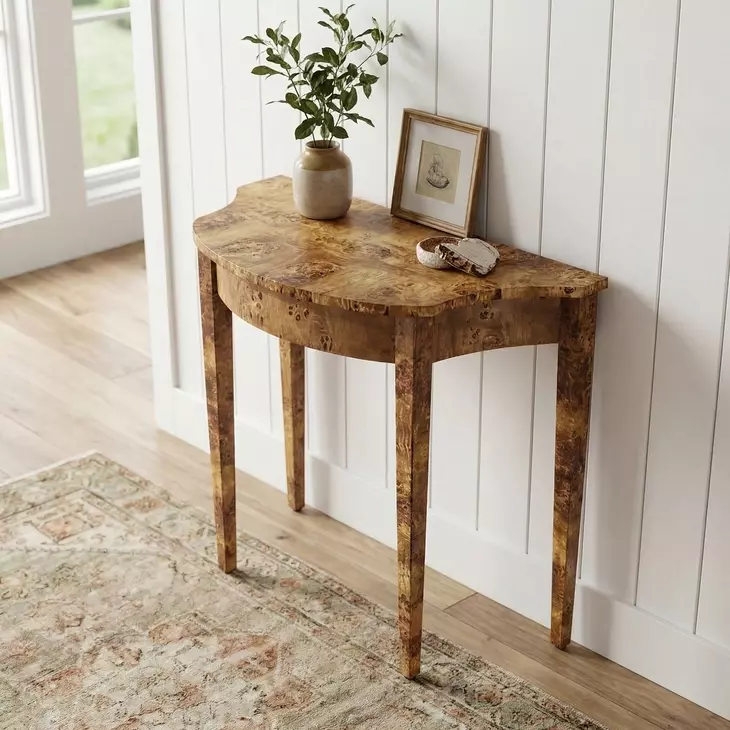 Chester Traditional Burl Console Table