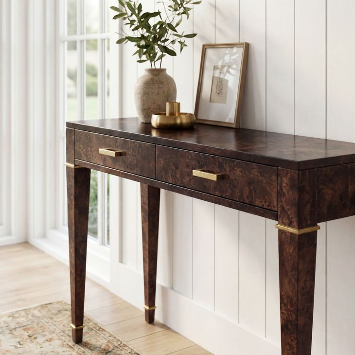 Kai Dark Burl Console Table