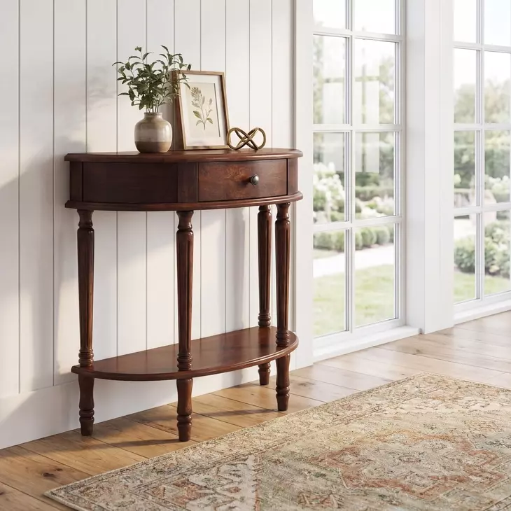 Mozart Cherry Demilune Console Table From Butler | Coleman Furniture