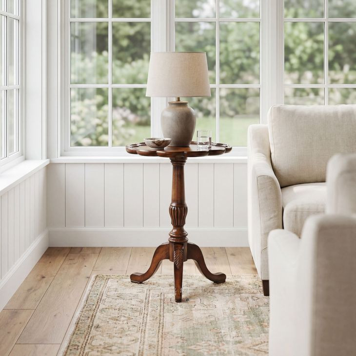 Masterpiece Dansby Vintage Oak Pedestal Table
