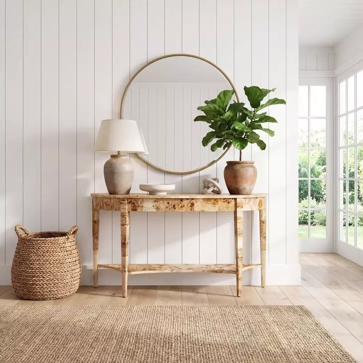Astor Light Burl Console Table