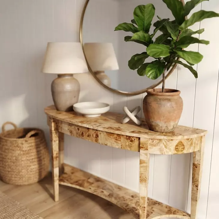 Astor Light Burl Console Table