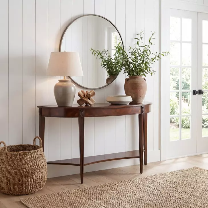 Masterpiece Astor Nutmeg Demilune Console Table