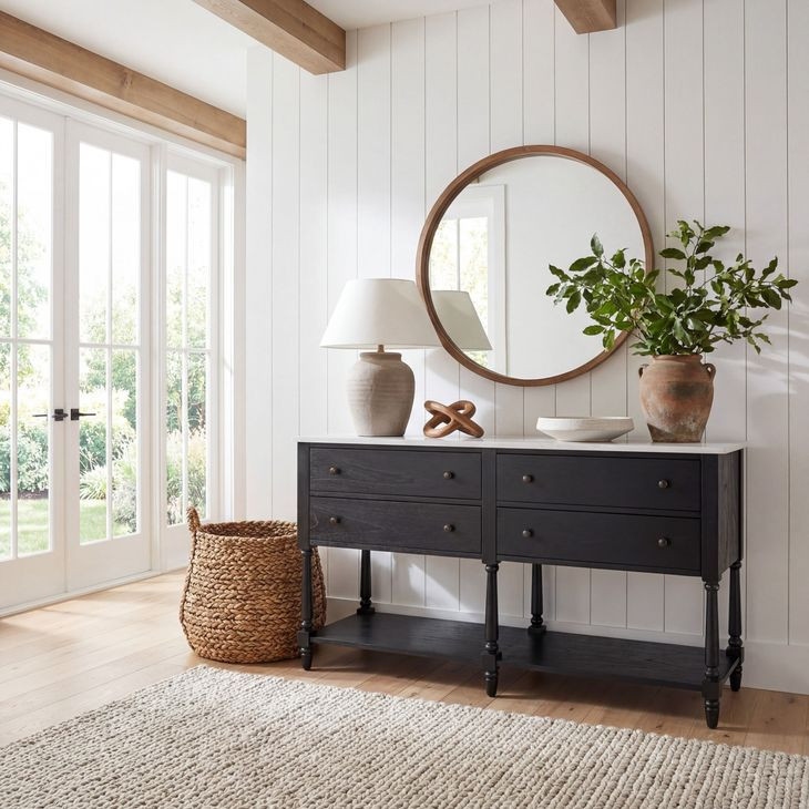Danielle Washed Black Sideboard