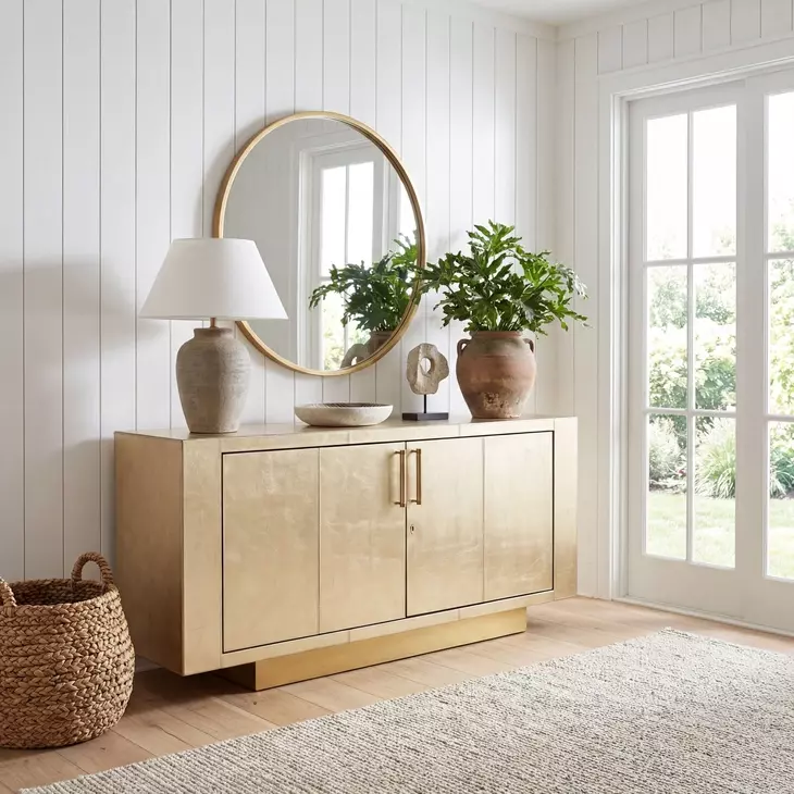 Francois Gold Leather Buffet