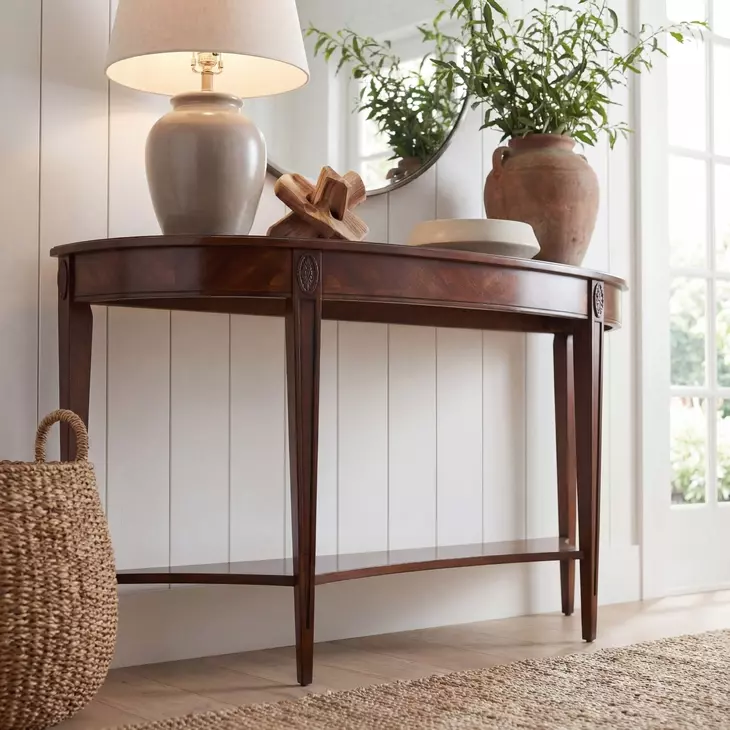 Masterpiece Astor Nutmeg Demilune Console Table