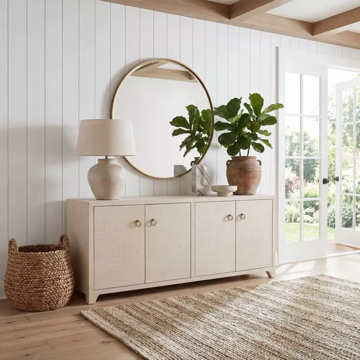 Bar Harbor Natural Raffia 4 Door Sideboard