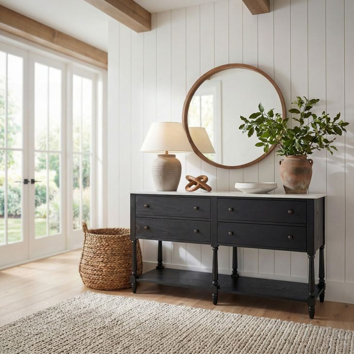 Danielle Washed Black Sideboard